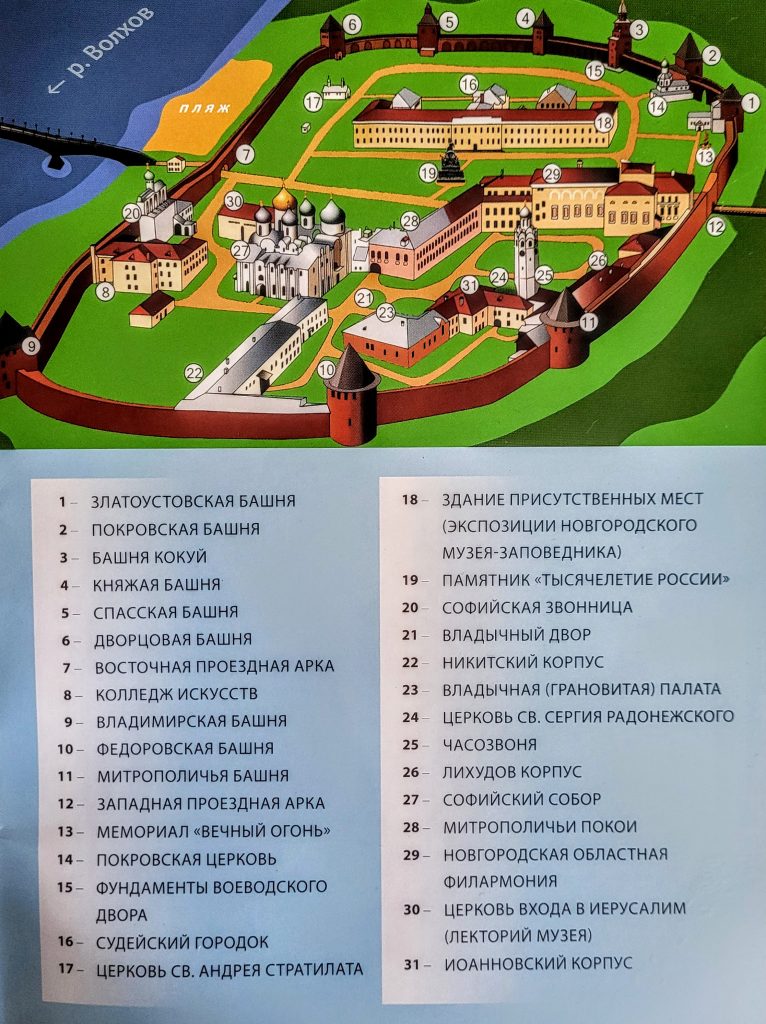 План Новгородского Кремля